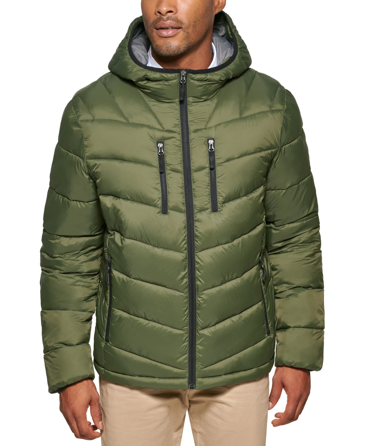 Club Room Mens Puffer Jacket Coat XXL Green Solid