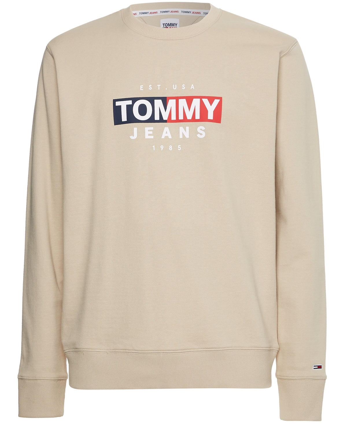 Tommy Hilfiger Jeans Mens Flag Cotton Crewneck Sweatshirt XXL Savannah Sand