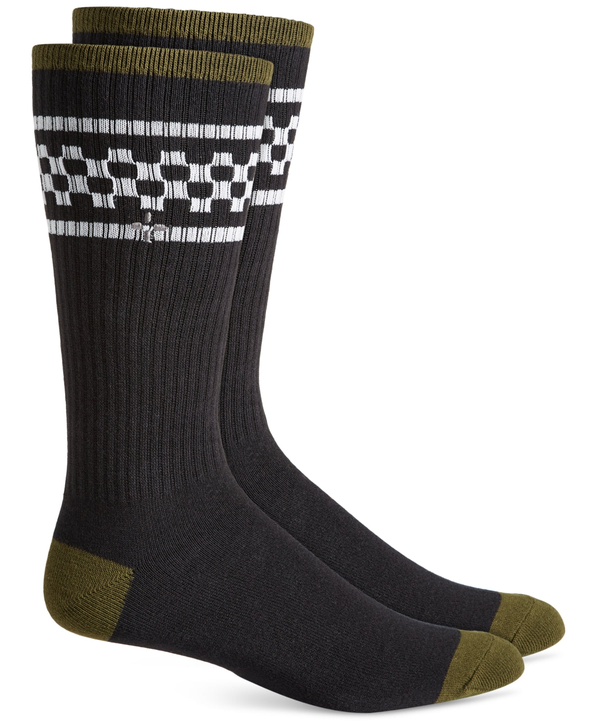 Sun + Stone Men's Checker Socks Black & White One Size Reg