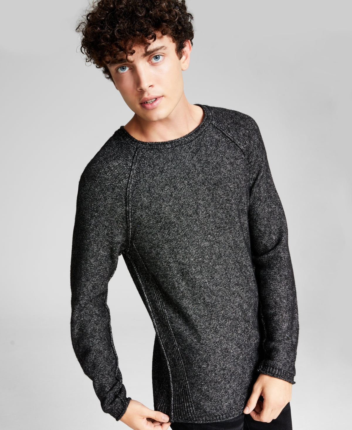 And Now This Men's XL Black Crewneck Knit Sweater