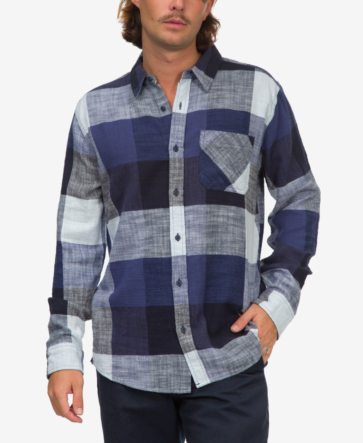 Junk Food Men's Tampa Long Sleeve Shirt Blue Indigo Bright blue Large