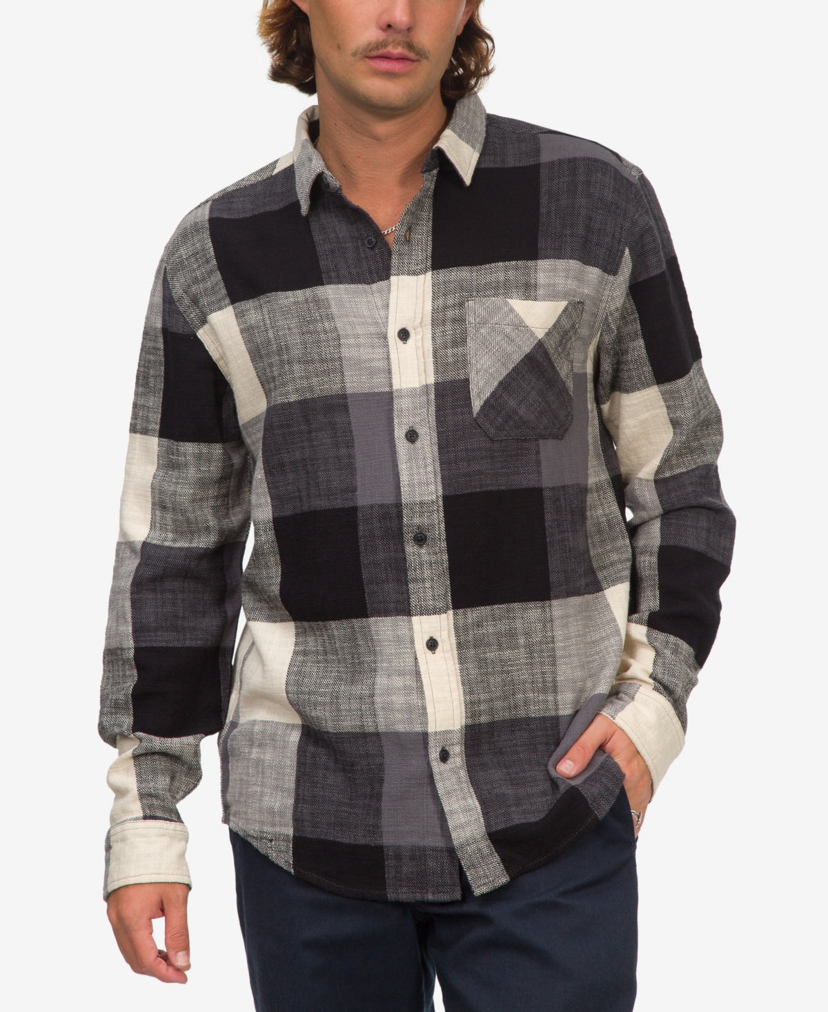 Junk Food Mens Tampa Long Sleeve Button Down Shirt Black XL