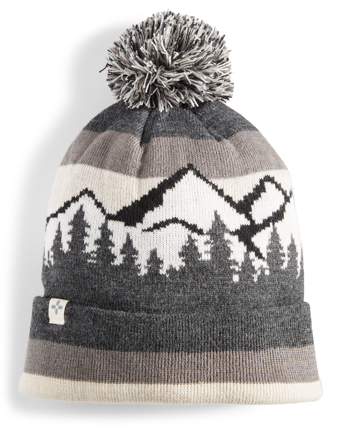 Sun + Stone Men's Mountain Pom Beanie Gray Osfa Reg