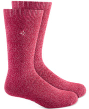 Sun + Stone Mens Logo Fleece Red Marl Solid Embroidered Socks