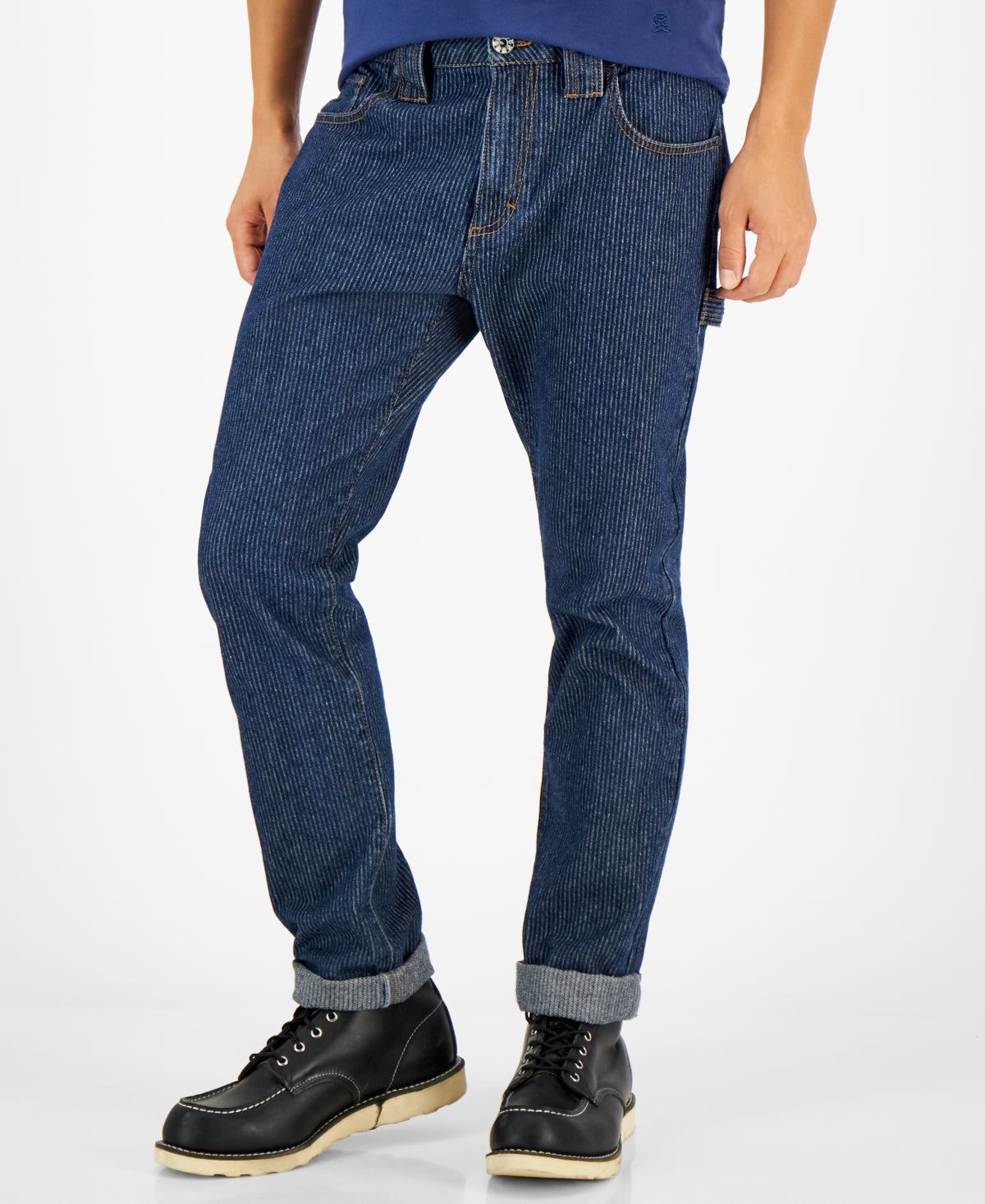 Men's Crwth Regularfit Stripe Painter Jeans Indigo Blue Size 34