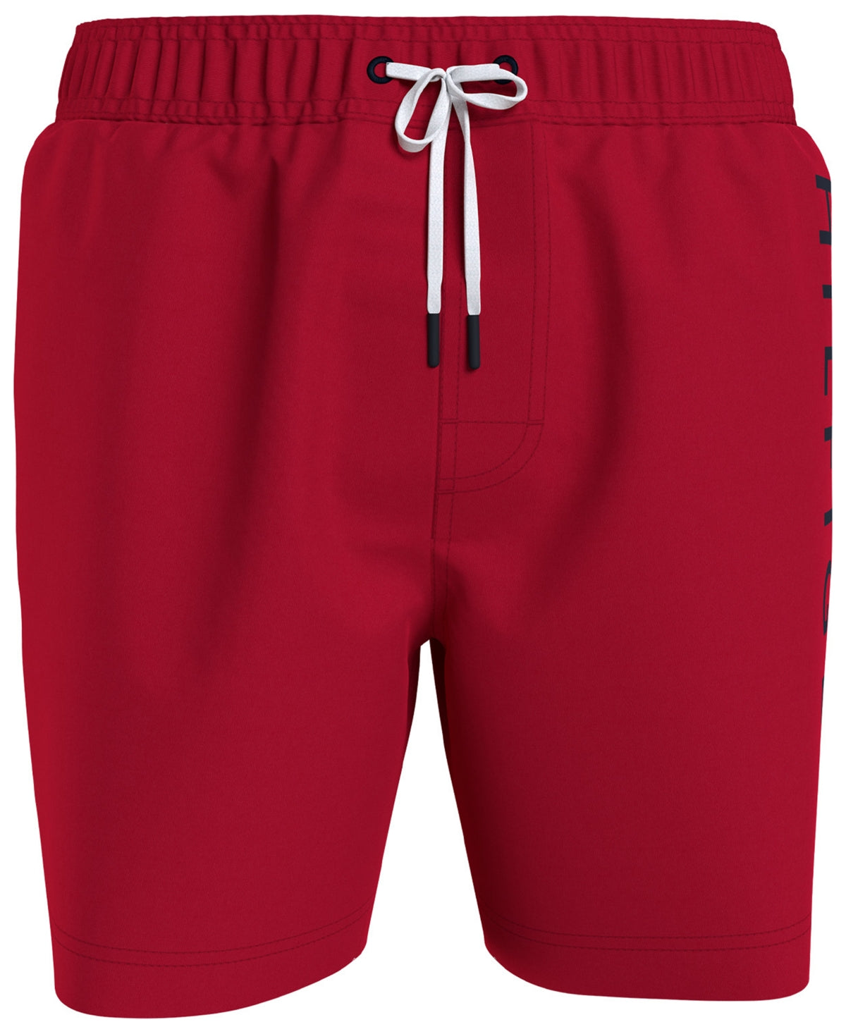 Tommy Hilfiger Men's Regular-Fit Logo-Print 7" Swim Trunks Primary Red XL