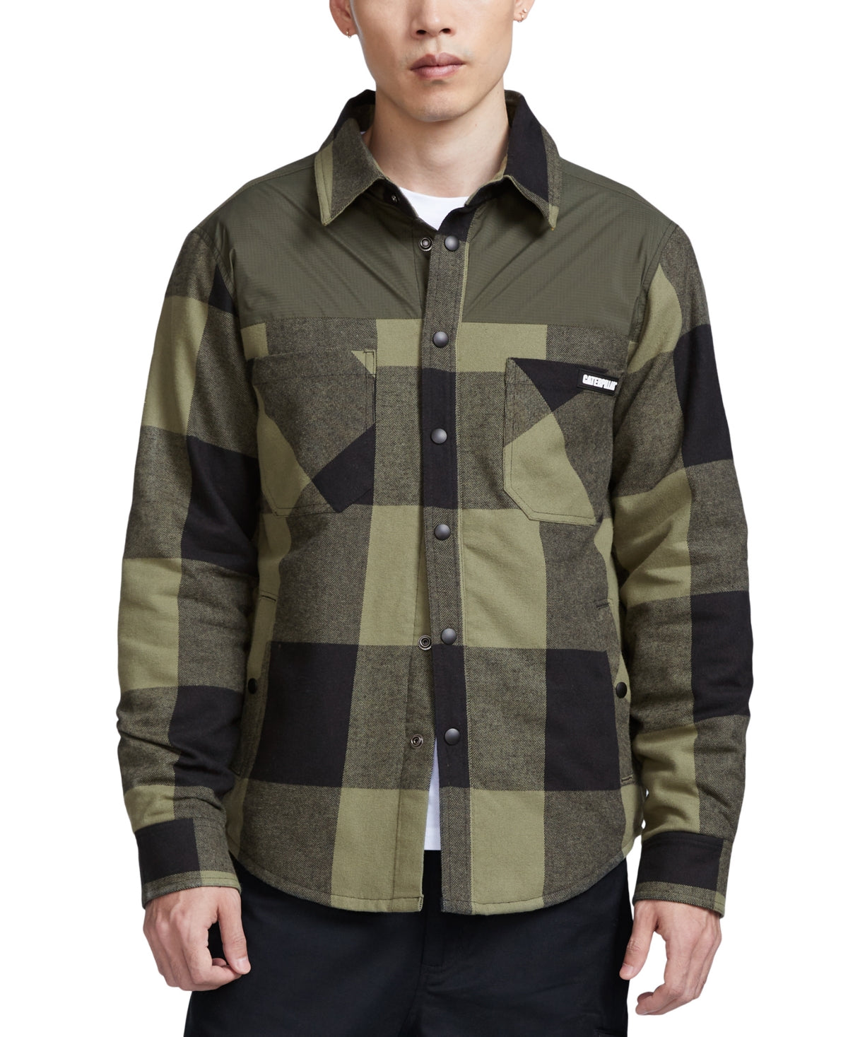 Caterpillar Men's Insulated Shirt Jacket Black Green 2XL