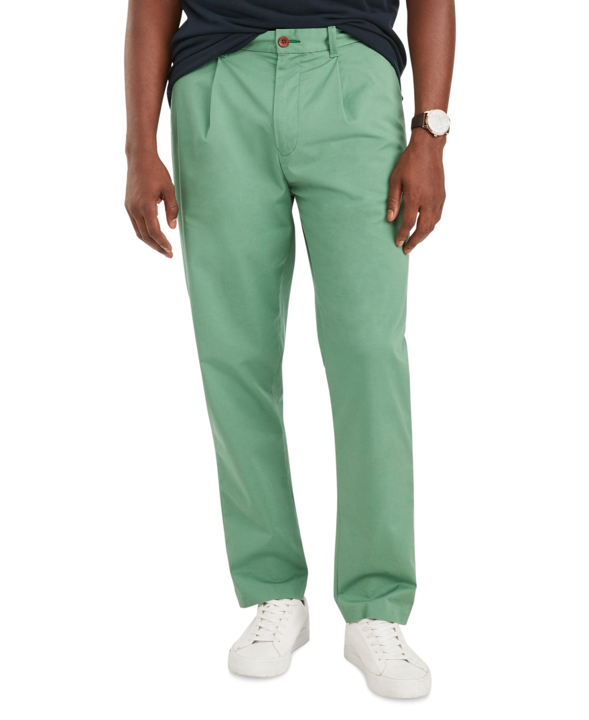 Tommy Hilfiger Men's Single Pleat Chino Pants  Green 29 X 32