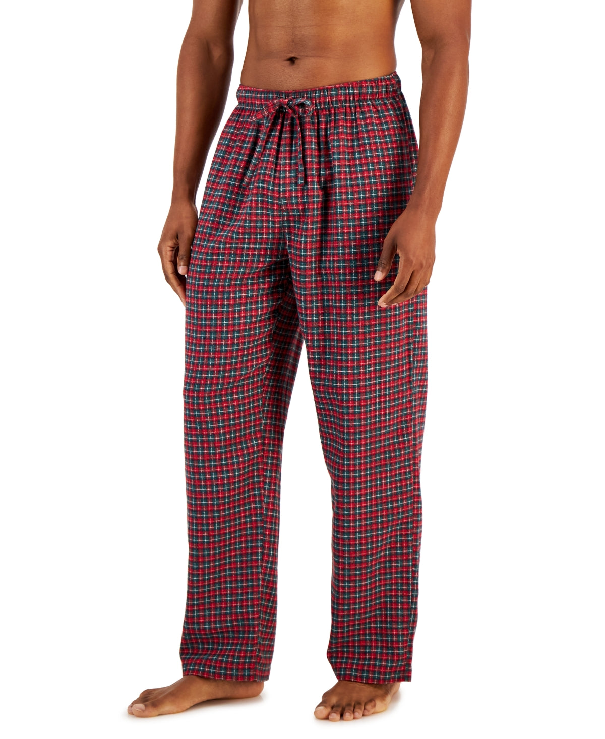 Club Room Men's Plaid Flannel Pajama Pants Red Green Medium
