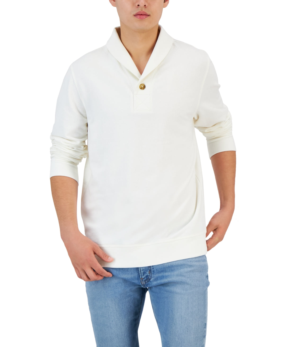 Club Room Mens Shawl Collar Sweater Sprilite Winter Ivory XL