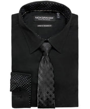 Nick Graham Mens Modern fit Dress Shirt Medium 15.5 in 32-33 Black Solid