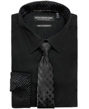 Nick Graham Men Modern fit Dress Shirt Medium 15.5 in 32-33 Black Solid