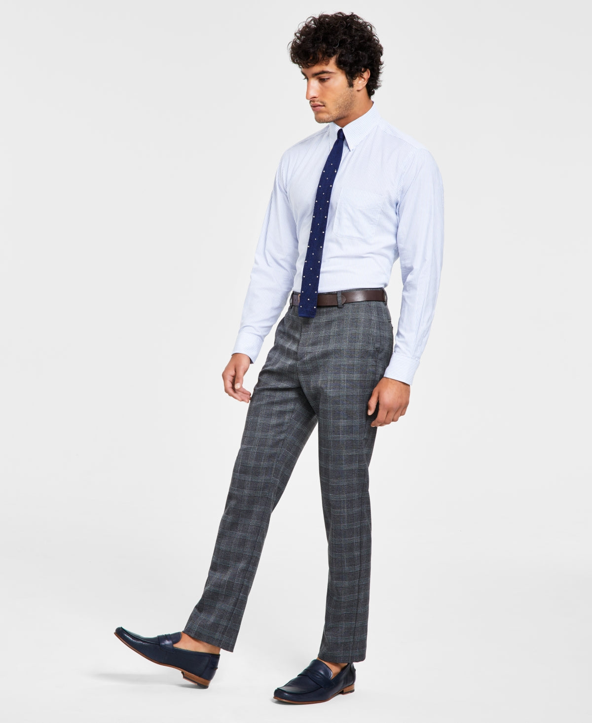 Tommy Hilfiger Mens Modern fit Dress Pants 36 / 32 Grey Check Stretch