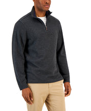 Club Room Men's Quarter Zip Sweater Dark Grey Medium