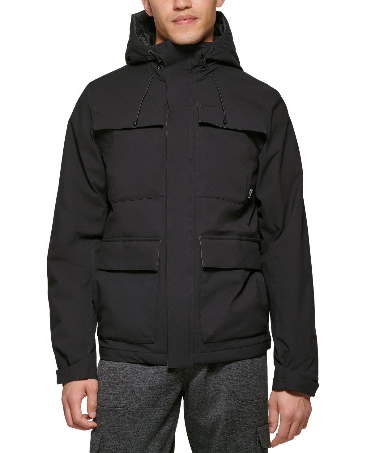 Bass Outdoor Men's Storm Rider Hooded Tech Utility Jacket Small Black Beauty