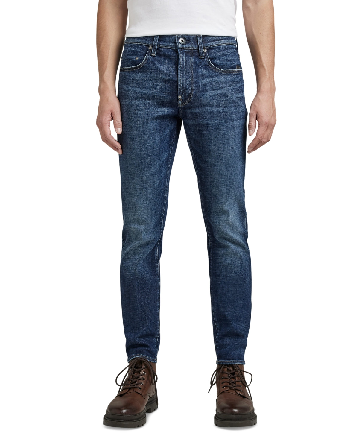 G-star Raw Men Skinny fit Denim Whiskered Jeans 31 / 32 Blue Solid
