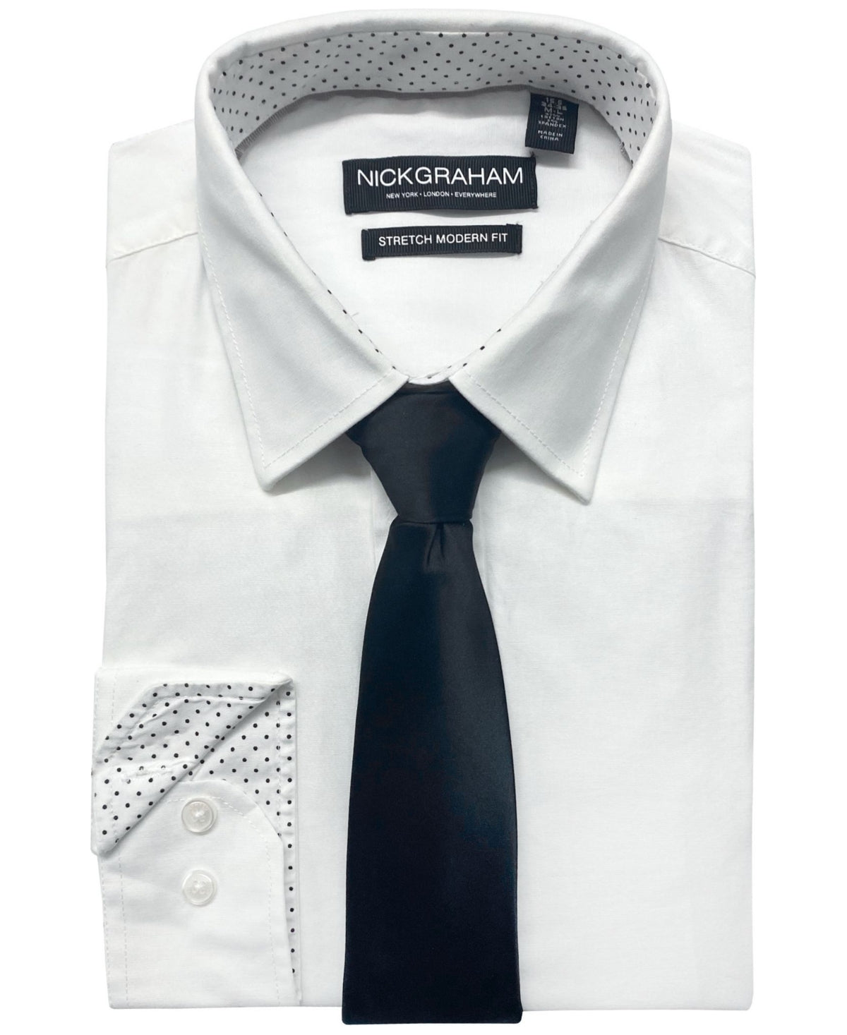 Nick Graham Men's Slim Fit Button Down Dress Shirt White 17 - 17.5 / 36 - 37