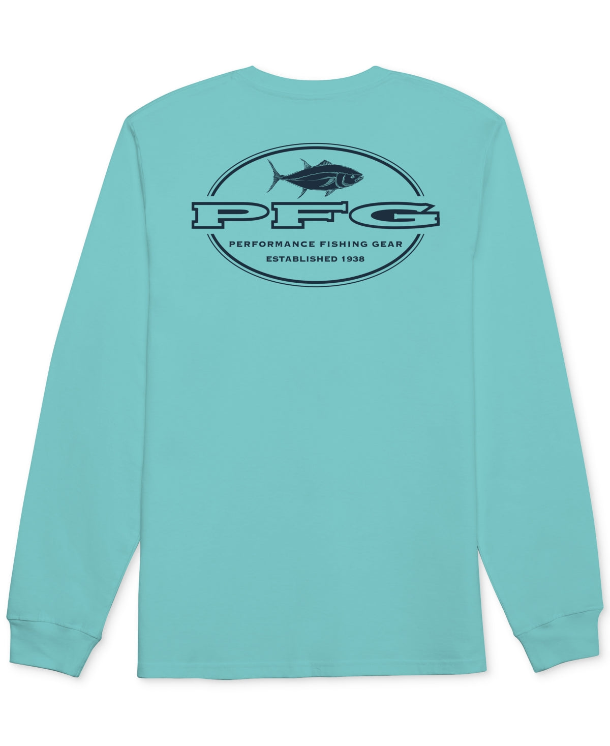 Columbia Men's Pfg Logo Graphic Longsleeve Tshirt  Gulf Stream Blue Medium