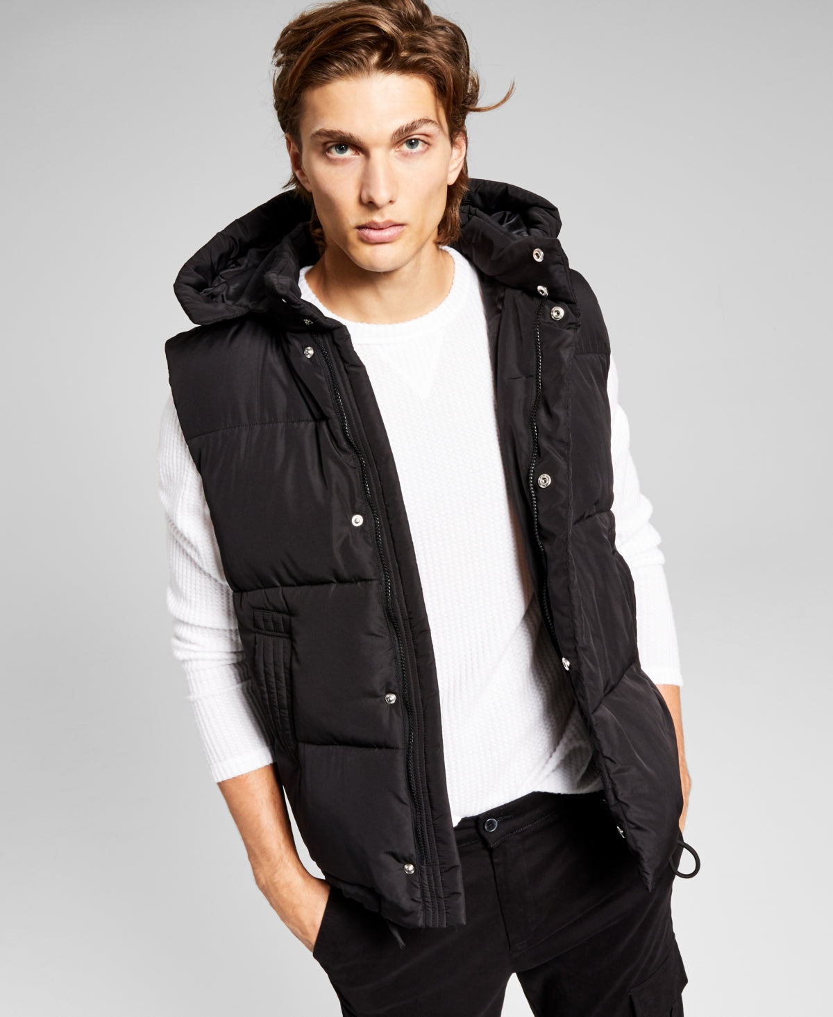 And Now This Men's Lightweight Puffer Vest Small Black
