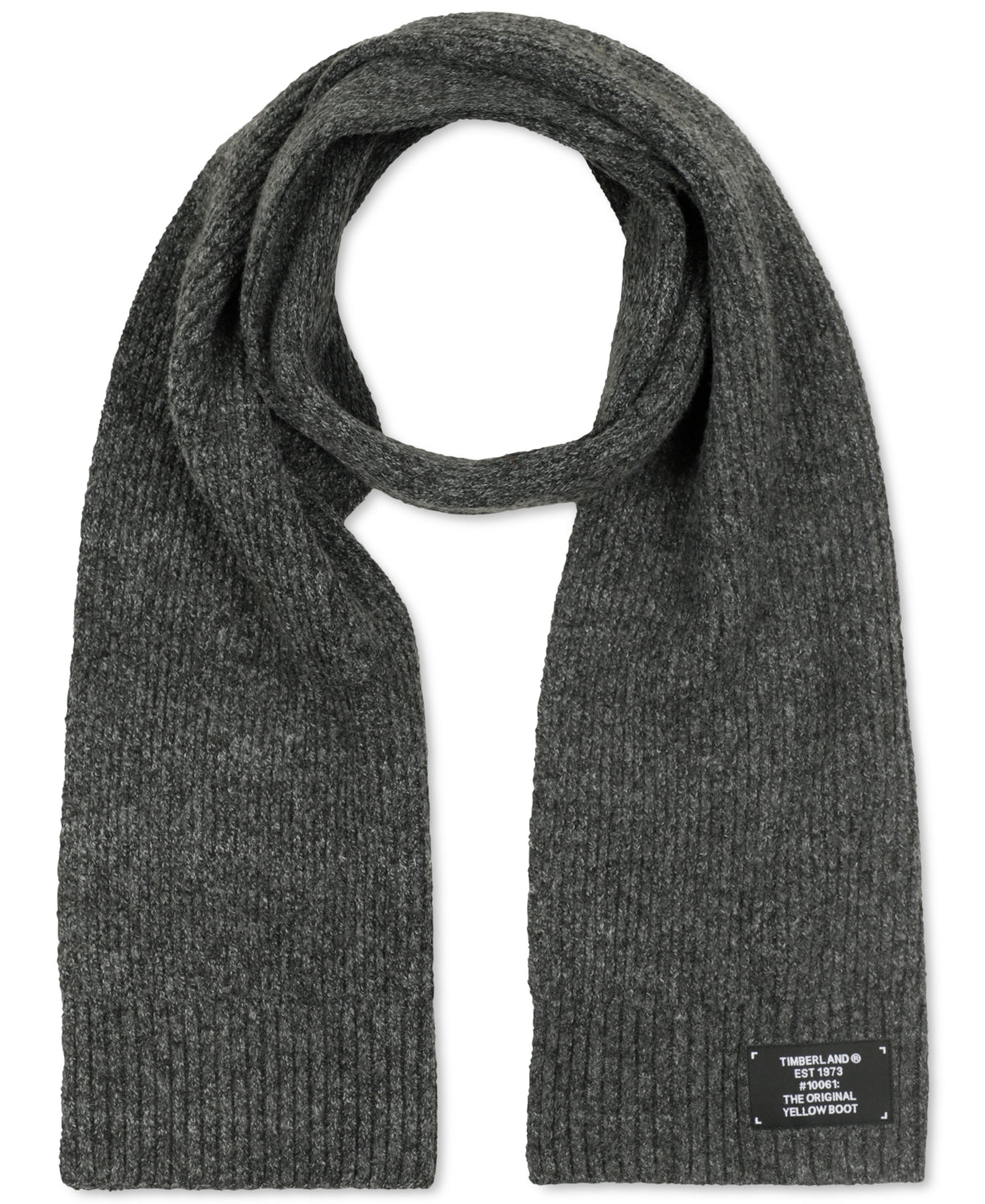 Timberland Men's Marled Ribbed Scarf Black