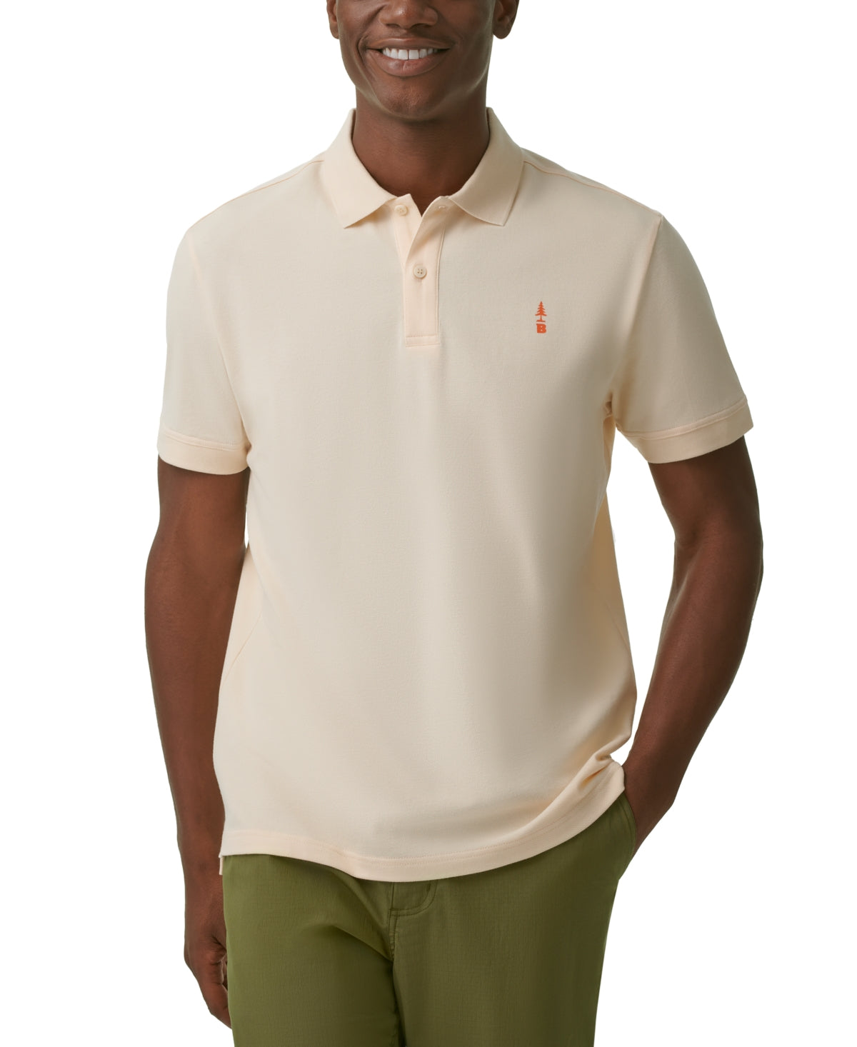 Bass Outdoor Men's Exploration Polo Shirt  Ecru White  Size Large