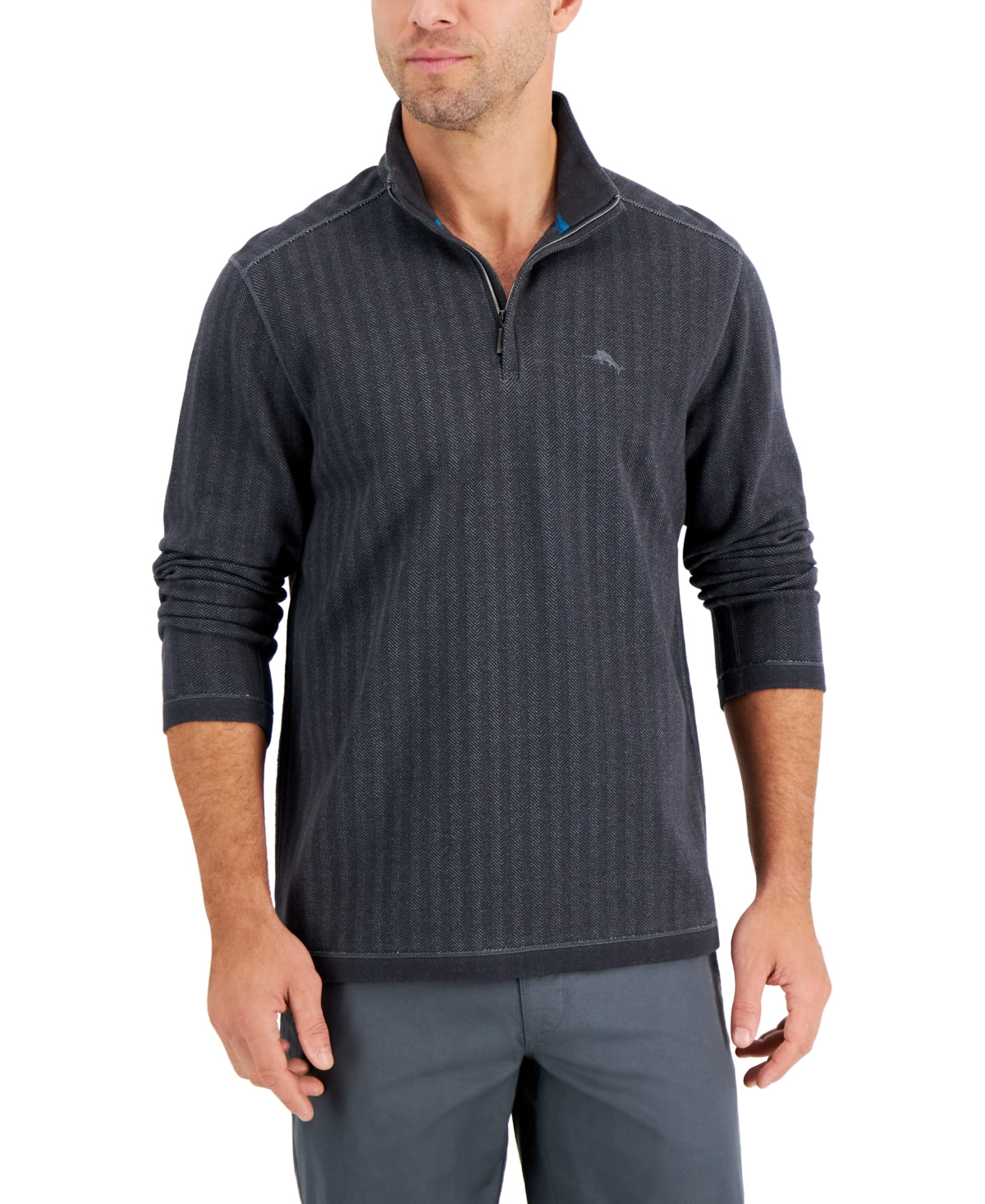 Tommy Bahama Men's Playa 1/4 zip Sweater 3XL Coal Grey