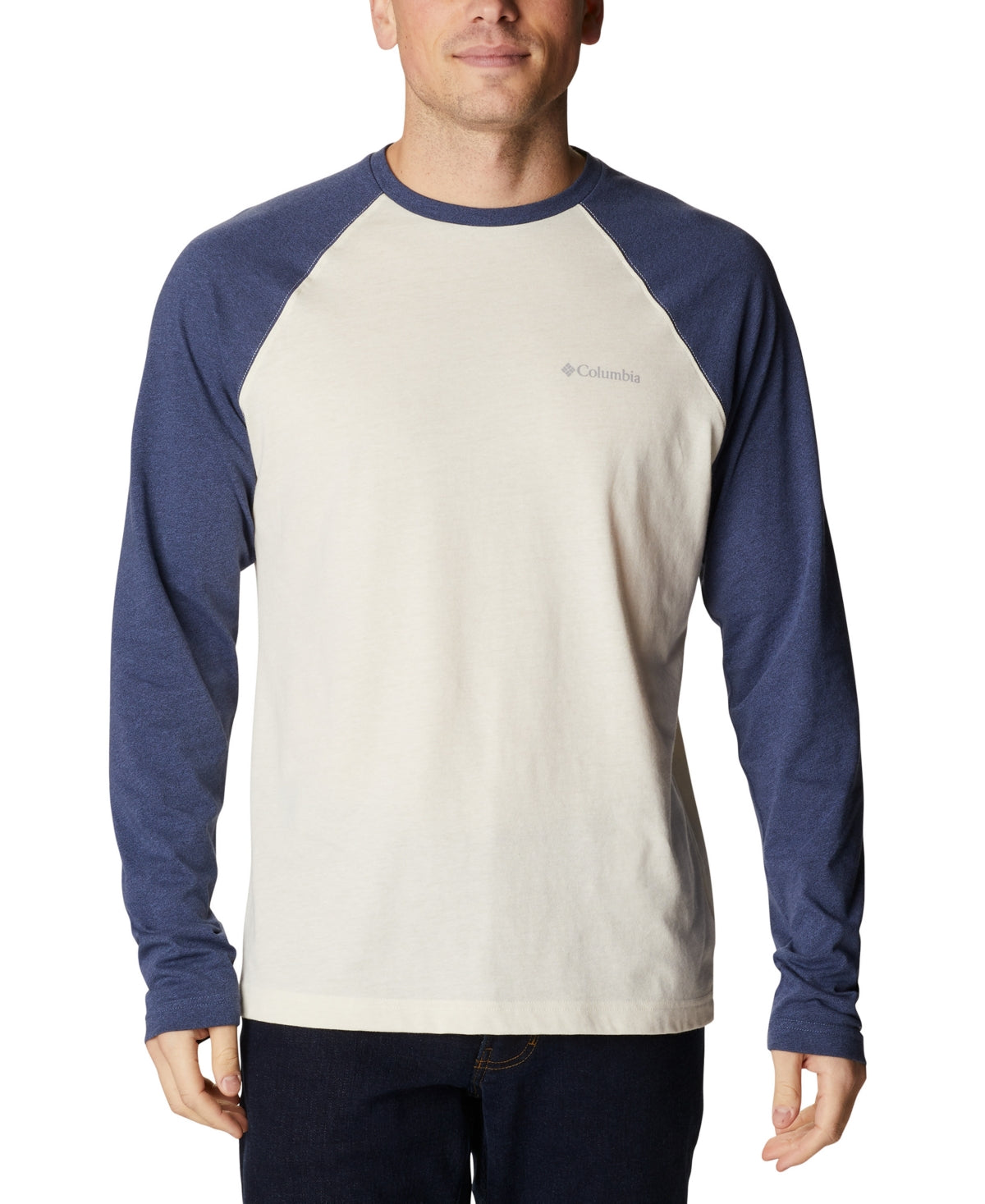 Columbia Men's Thistletown Hills Raglan T-Shirt 2XL WHITE/BLUE