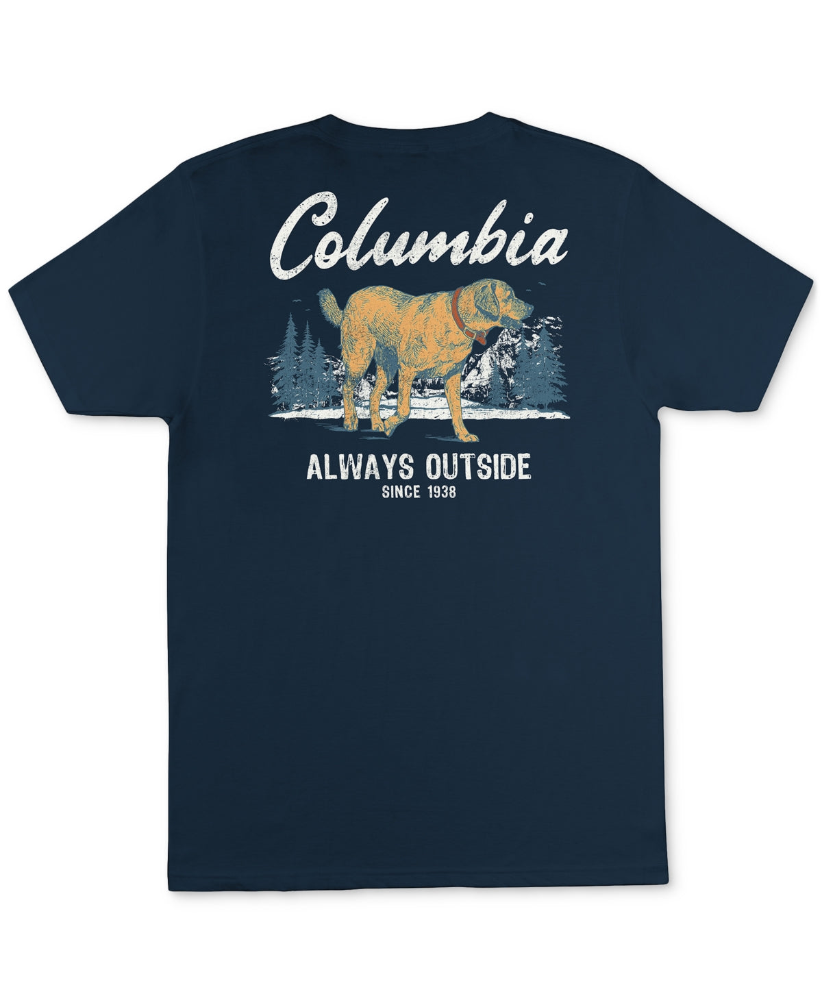 Columbia Mens Always Outside Graphic T Shirt Blue XL Blue