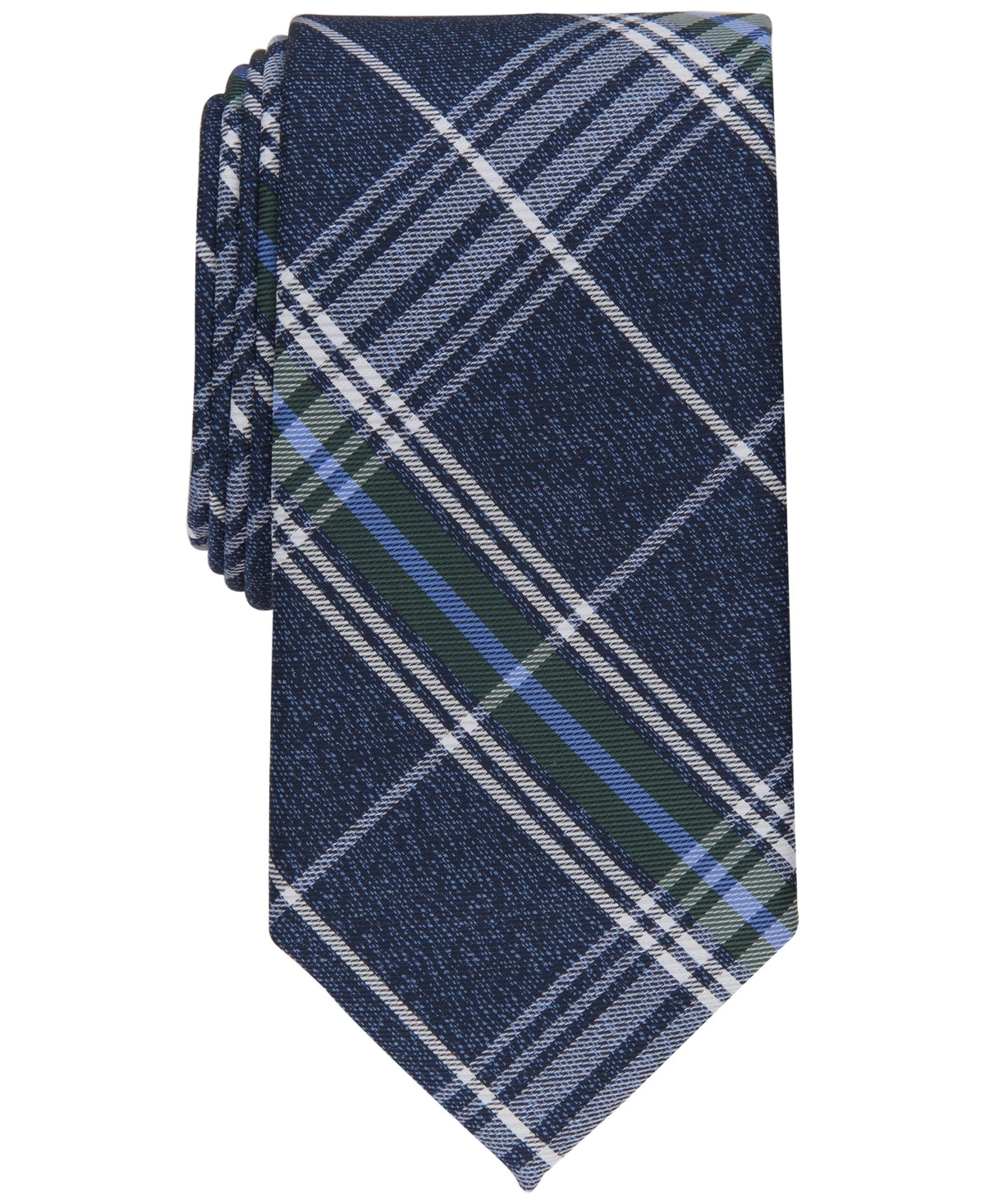 Club Room Mens Necktie  Gaudier Plaid Tie Blue Green