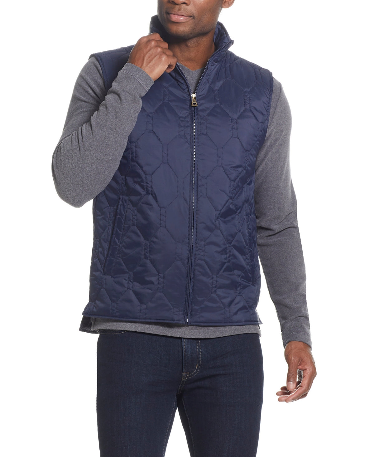 Weatherproof Vintage Men's Lightweight Hexagon Quilted Vest XXL Navy Blue