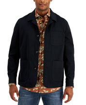Alfani Men's Black Solid Button Down Shirt Jacket  XXL