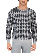 Club Room Mens Merino Wool Blend Houndstooth Pullover Sweater XXL 2XL Grey