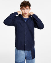 Sun + Stone Men's Long Sleeve Button Down Twill Shirt Small