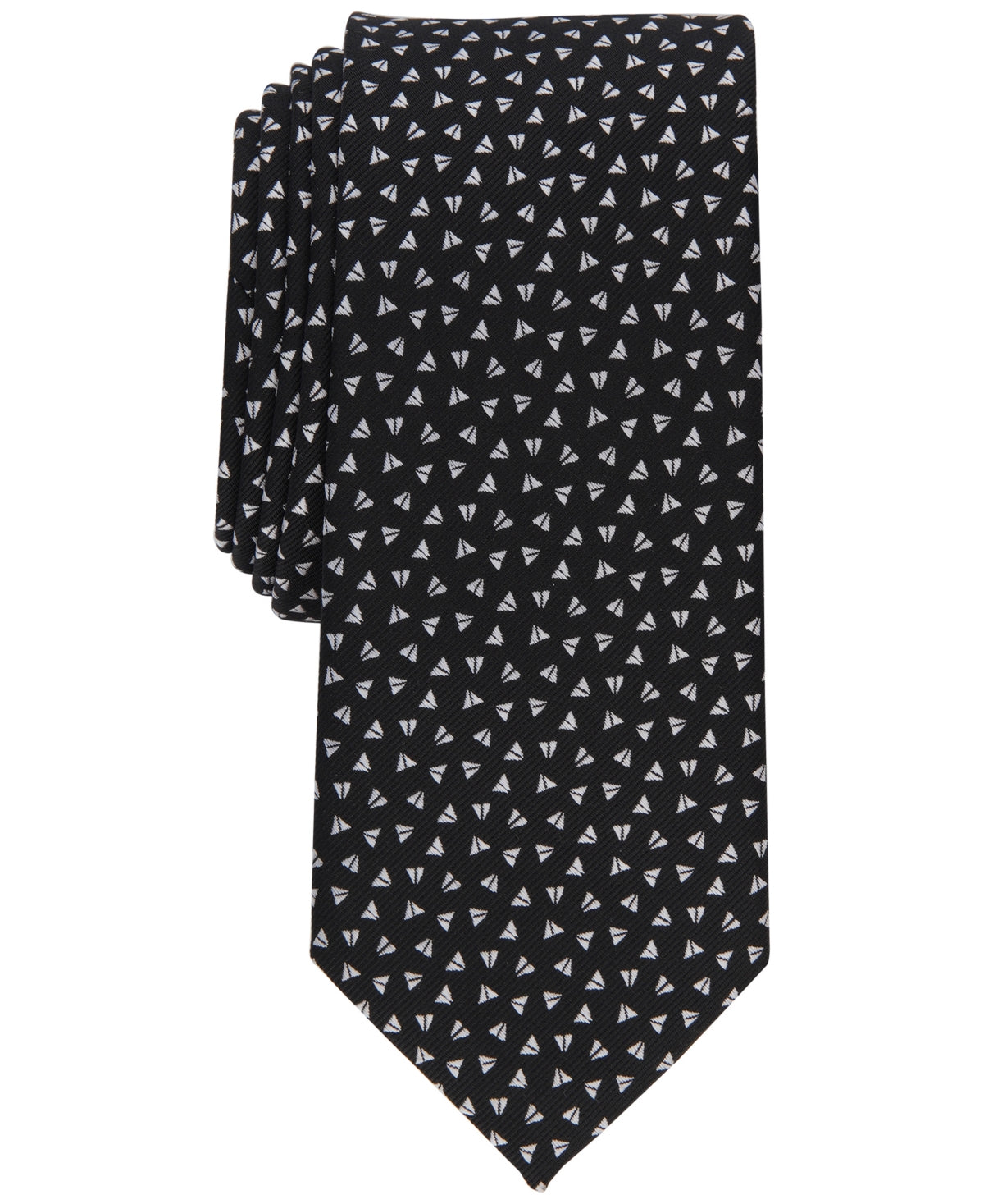 Alfani Mens Pelican Slim Tie Black White Necktie OS