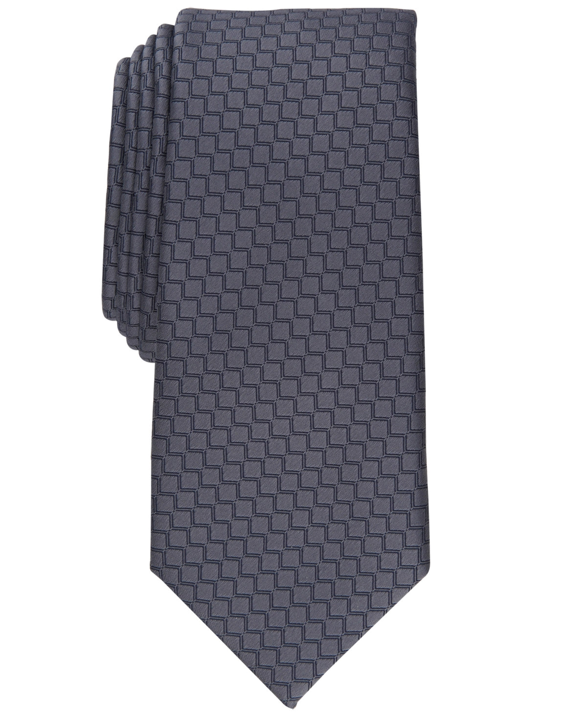 Alfani Mens Neat Slim Tie Charcoal Grey Necktie