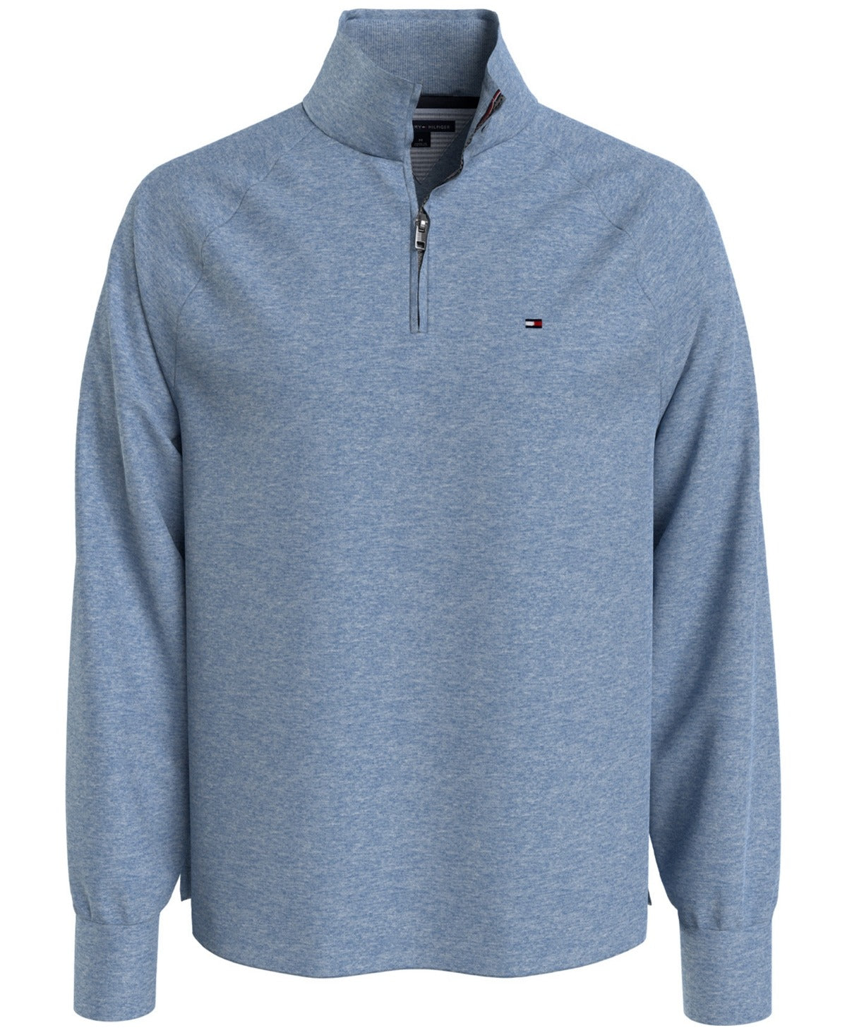 Tommy Hilfiger Men's Thompson Quarter Zip Mock Neck Sweatshirt Medium Blue