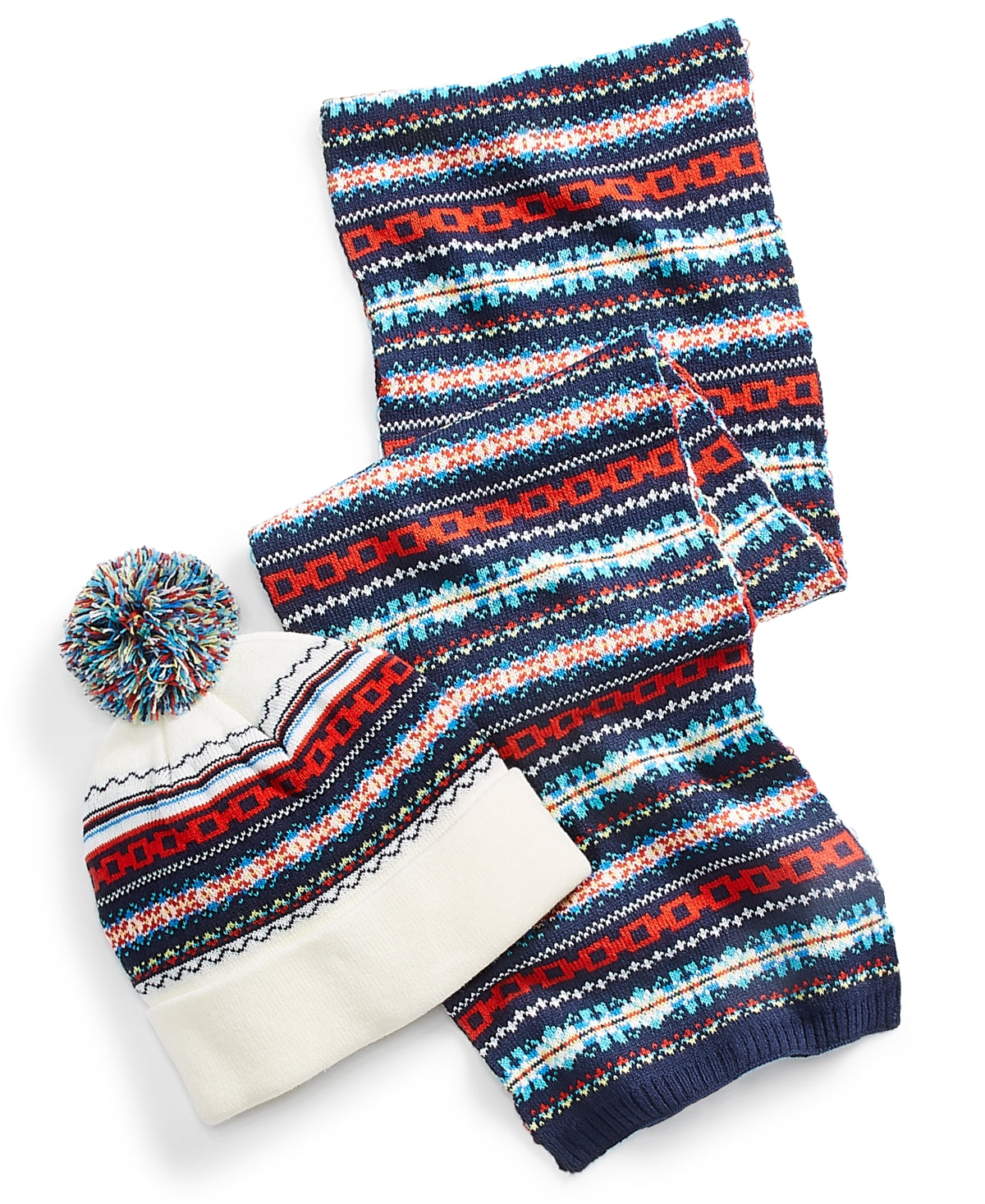 Club Room Men's Plaid Scarf & Beanie Set Navy Osfa