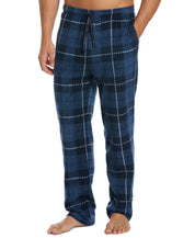 PERRY ELLIS PORTFOLIO Mens Windowpane Plaid Textured Fleece Pajama Pants Blue XL