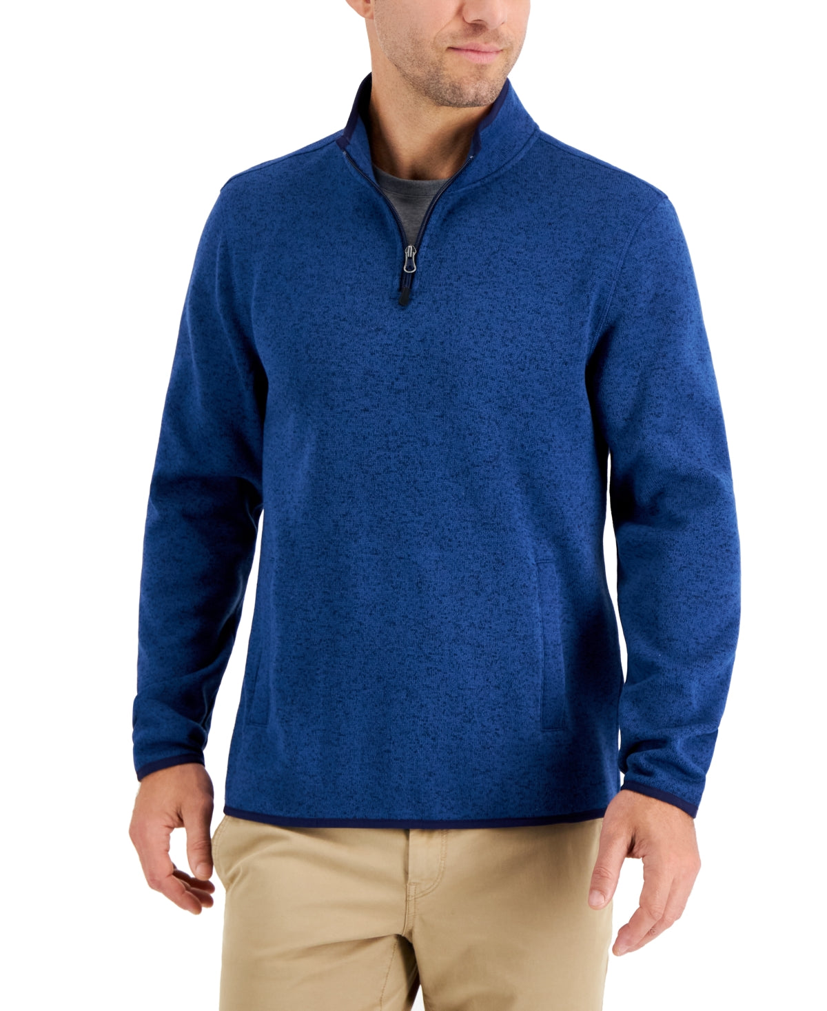 Mens Half Zip Mock Neck Sweater Club Room DARK BLUE XXL