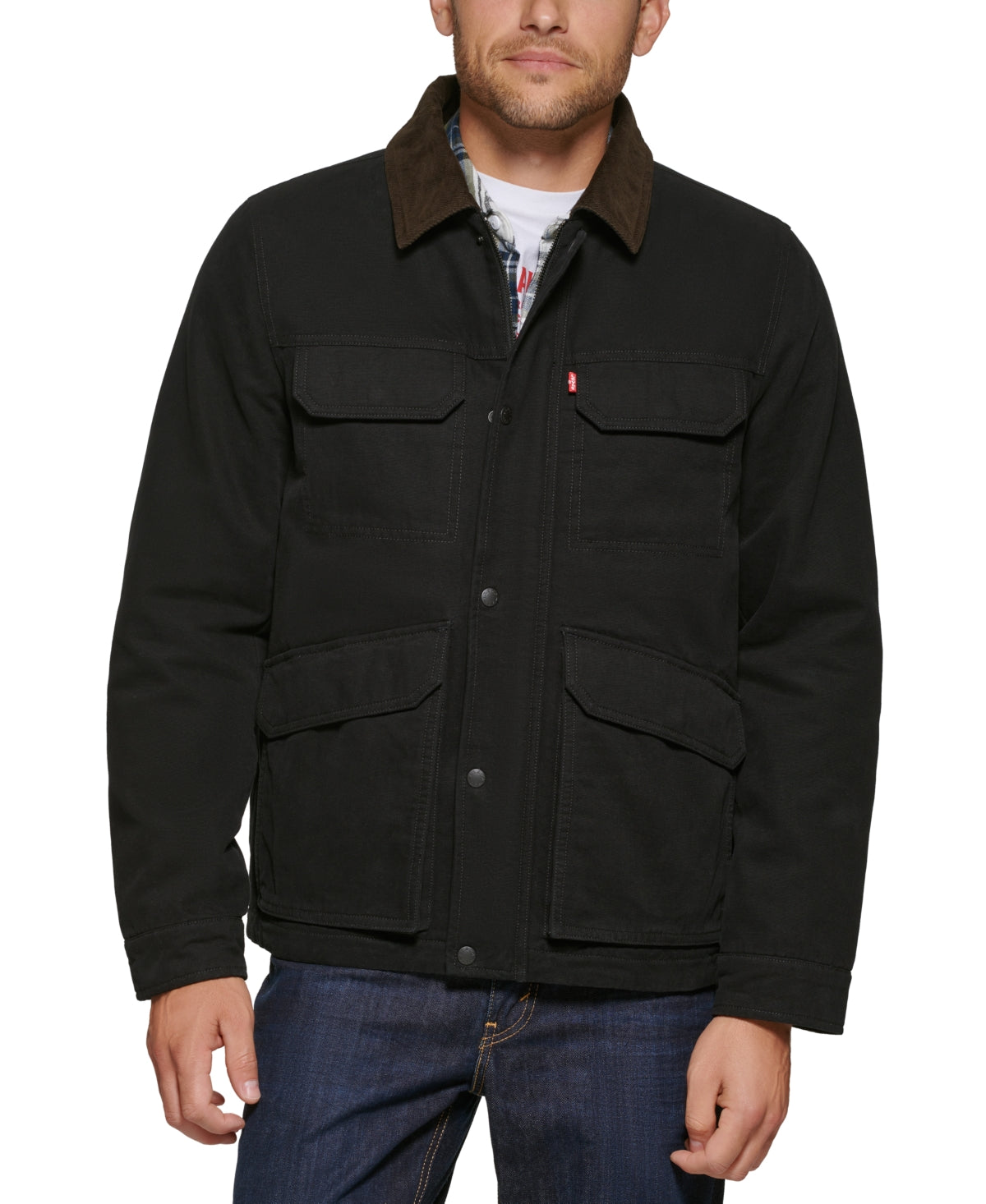 Levi's Men's Cotton Workwear Four Pocket Field Jacket Black Large
