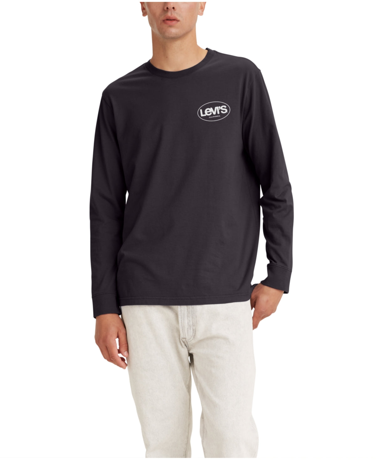 Levis Mens Relaxed Fit Graphic Long Sleeve T Shirt Black Agate XL