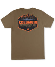 Columbia Mens Journey Mountain Logo Graphic Short Sleeve T Shirt Brown Small