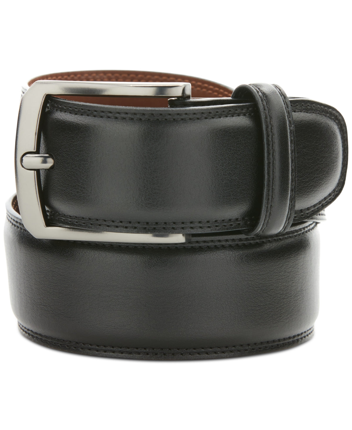 PERRY ELLIS PORTFOLIO Men's Leather Casual Swivel Buckle Dress Belt Black Medium