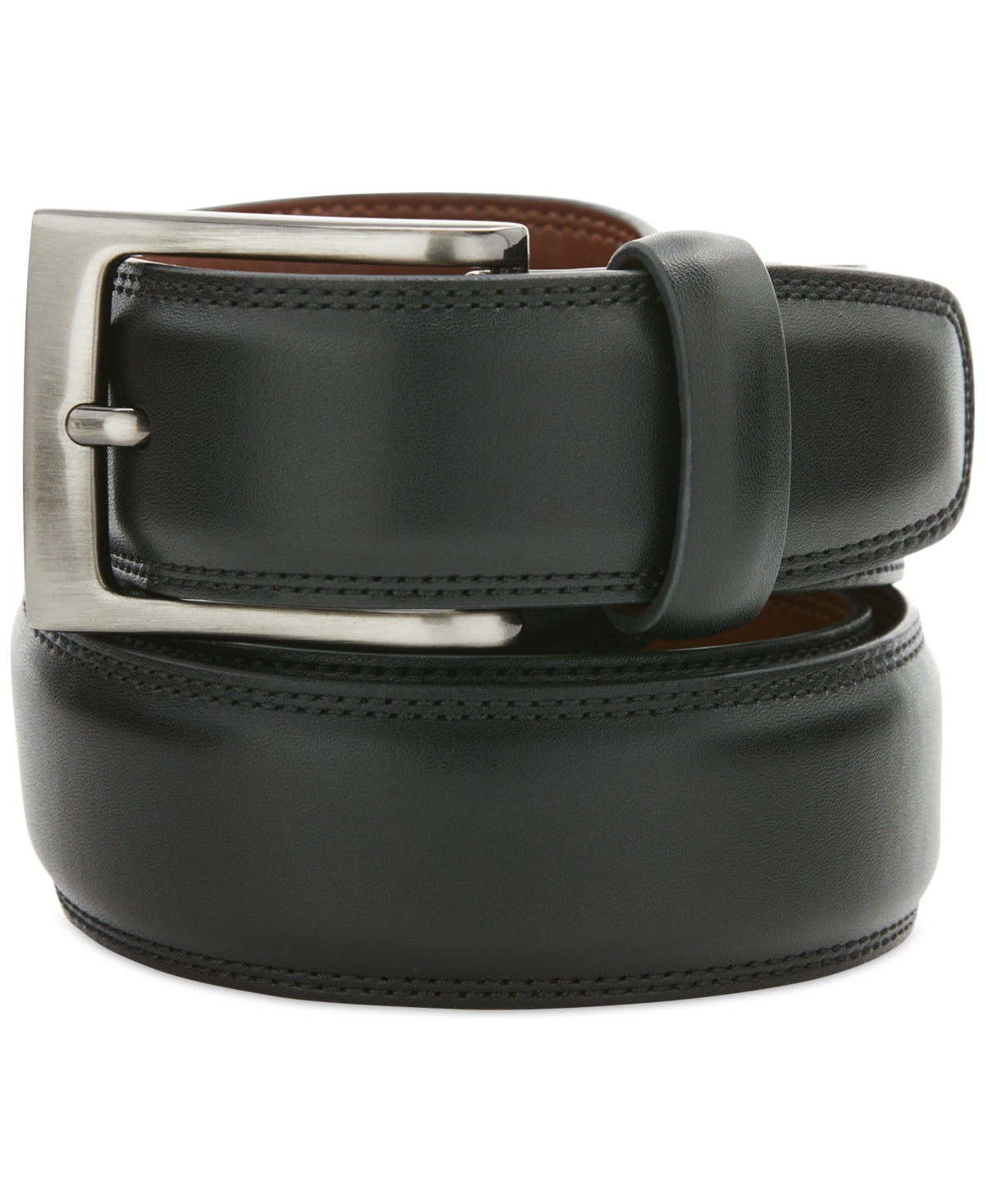 Perry Ellis Mens Portfolio Black Leather Belt Small 30 32