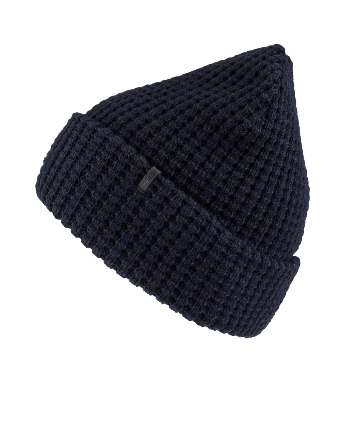 Levis Mens Two in One Reversible Waffle Knit Beanie Hat Navy Blue