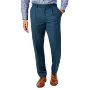Tallia Mens Classic fit Dress Pants 32 / 32 Teal Blue Solid Wool