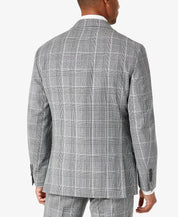 TALLIA Men's Slim-Fit Plaid Suit Jacket Black 38S White Plaid