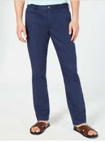 Tommy Bahama Mens Boracay Flat Front Stretch Maritime Blue Chinos 36 x 32