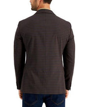 Tommy Hilfiger Men's Modern-Fit Burgundy Brown Check Blazer 44R Sport Coat
