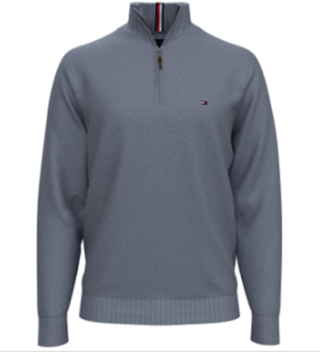 Tommy Hilfiger Mens Quarter-Zip Sweater Captains Blue 2XL